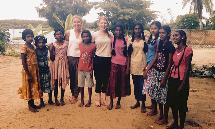 Volunteers with the girls from Sparkes Homes